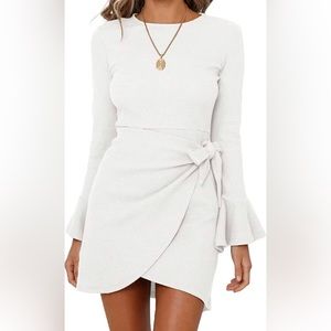White wrap dress